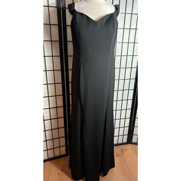 LA Merchandise Black Off the Shoulder Evening Dress - Picture 1 of 9